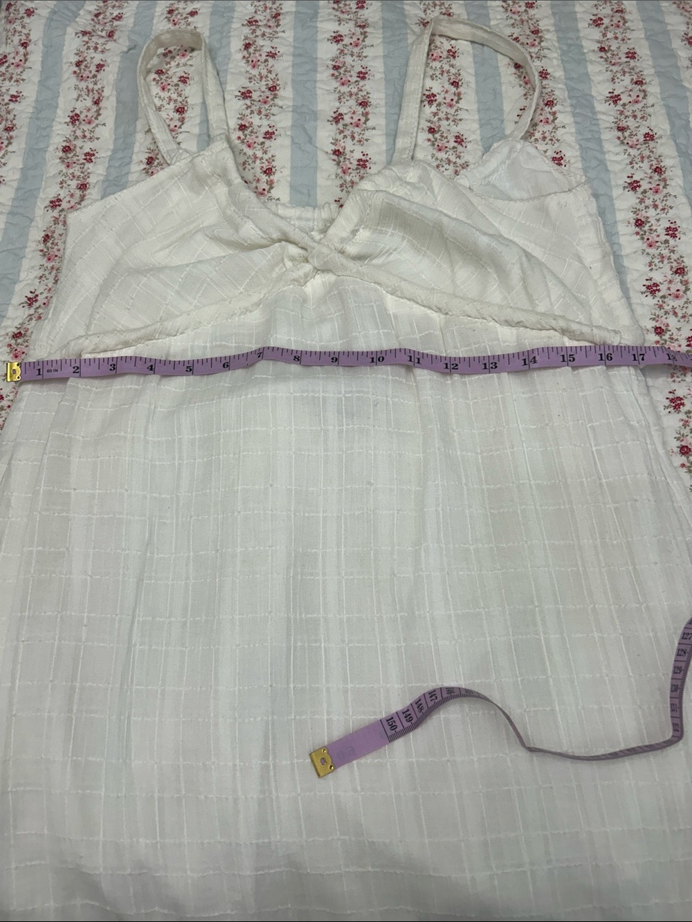 $128🌺🌸NWT🌸🌺 VINTAGE 100% cotton spaghetti strap dress fully lined SIZE Med-Large - Picture 8 of 10